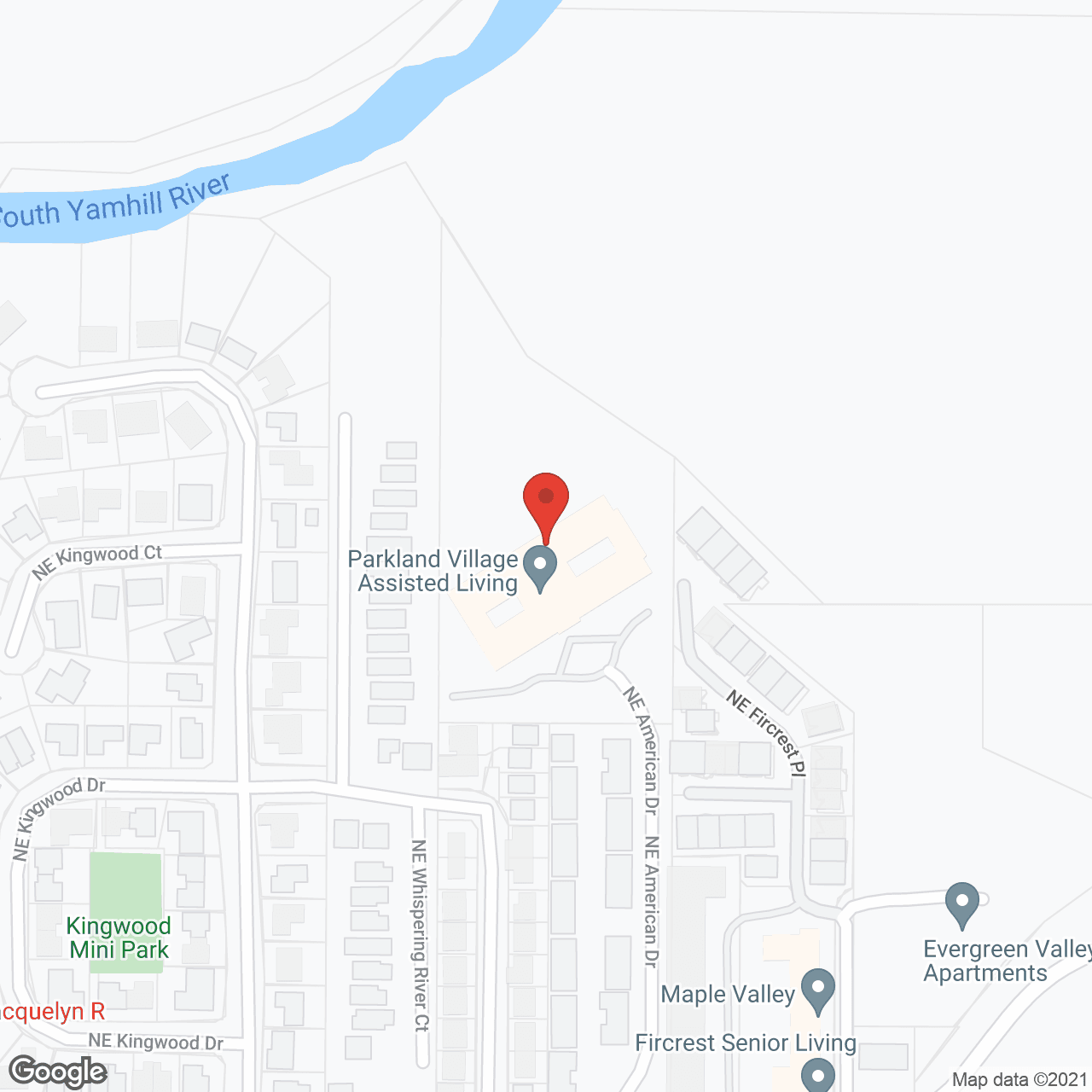 Parkland Village in google map