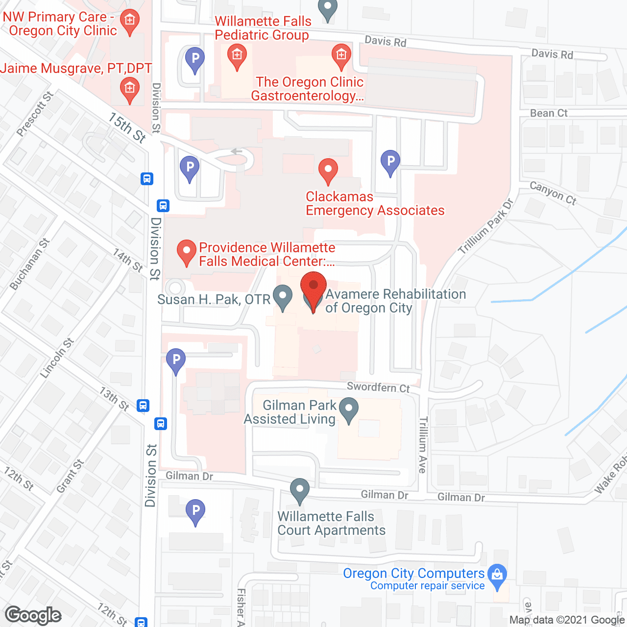 Avamere Rehabilitation of Oregon City in google map