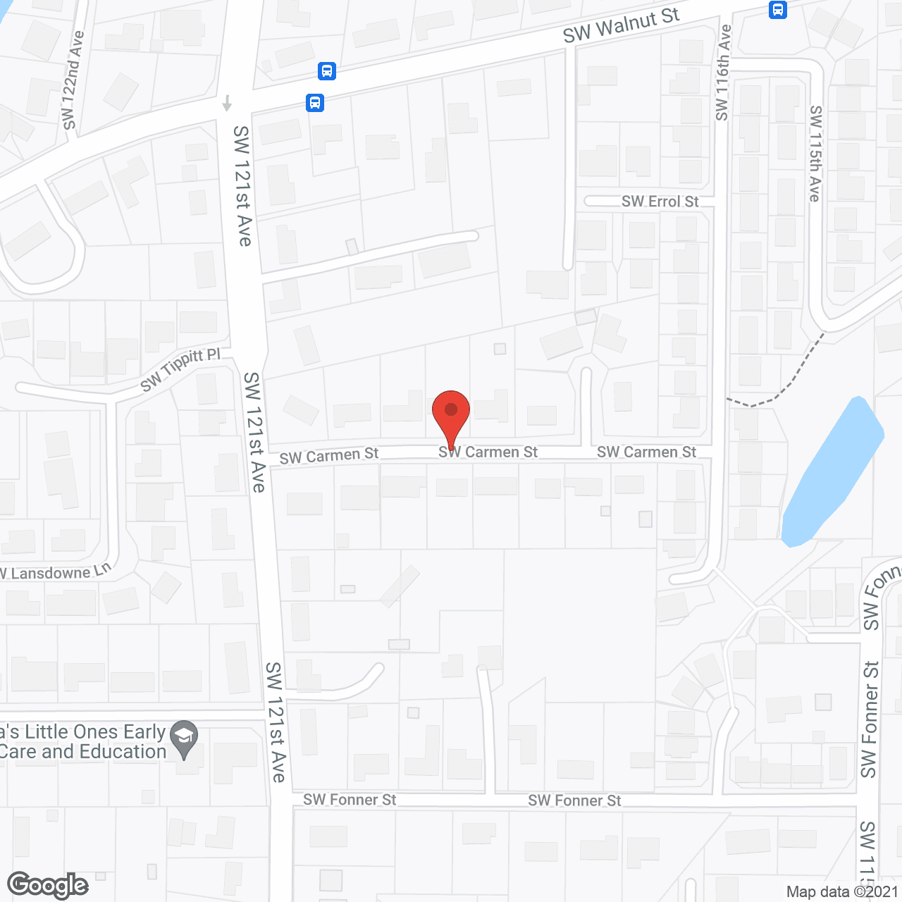 Carman Oaks Srliving Community in google map