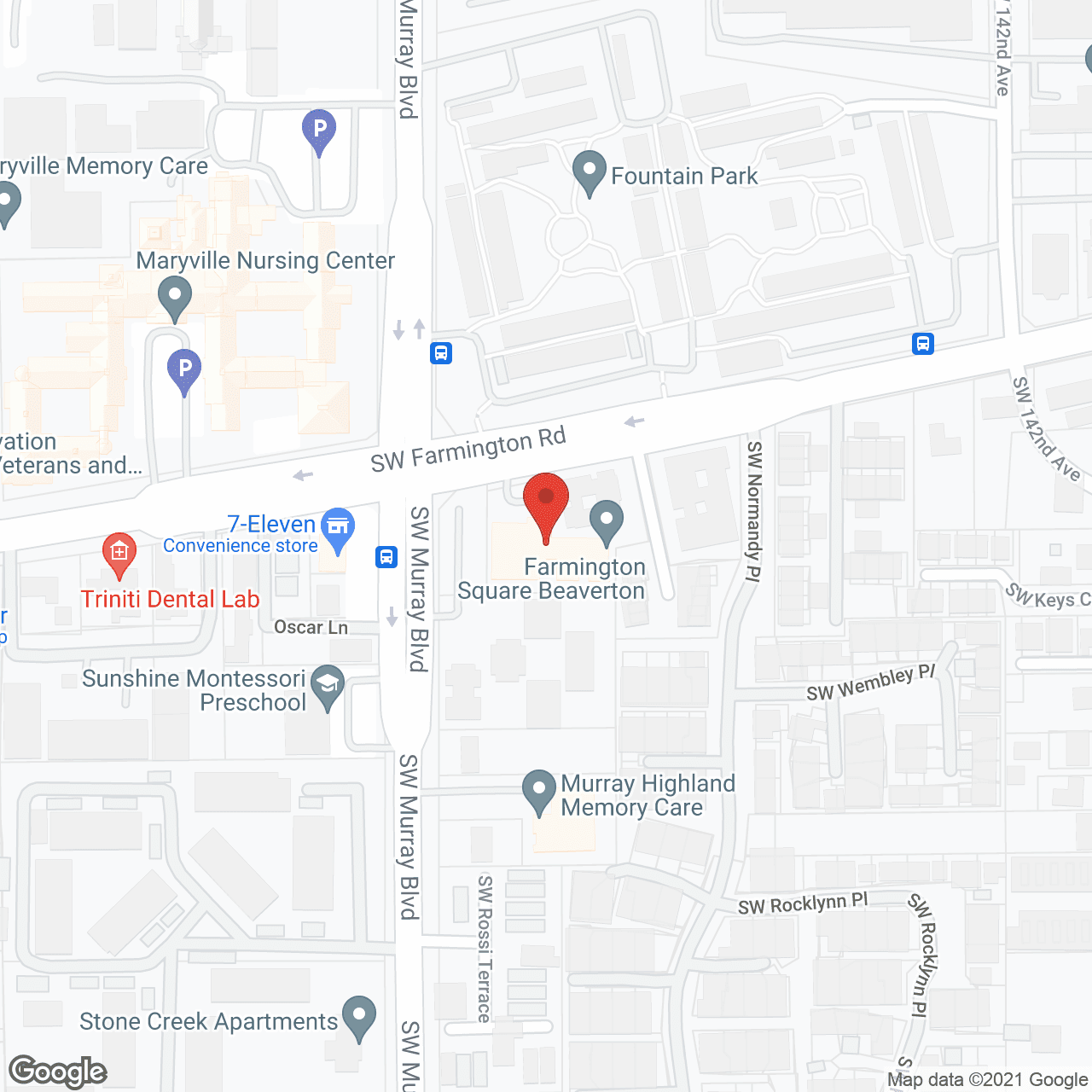 Farmington Square Beaverton in google map