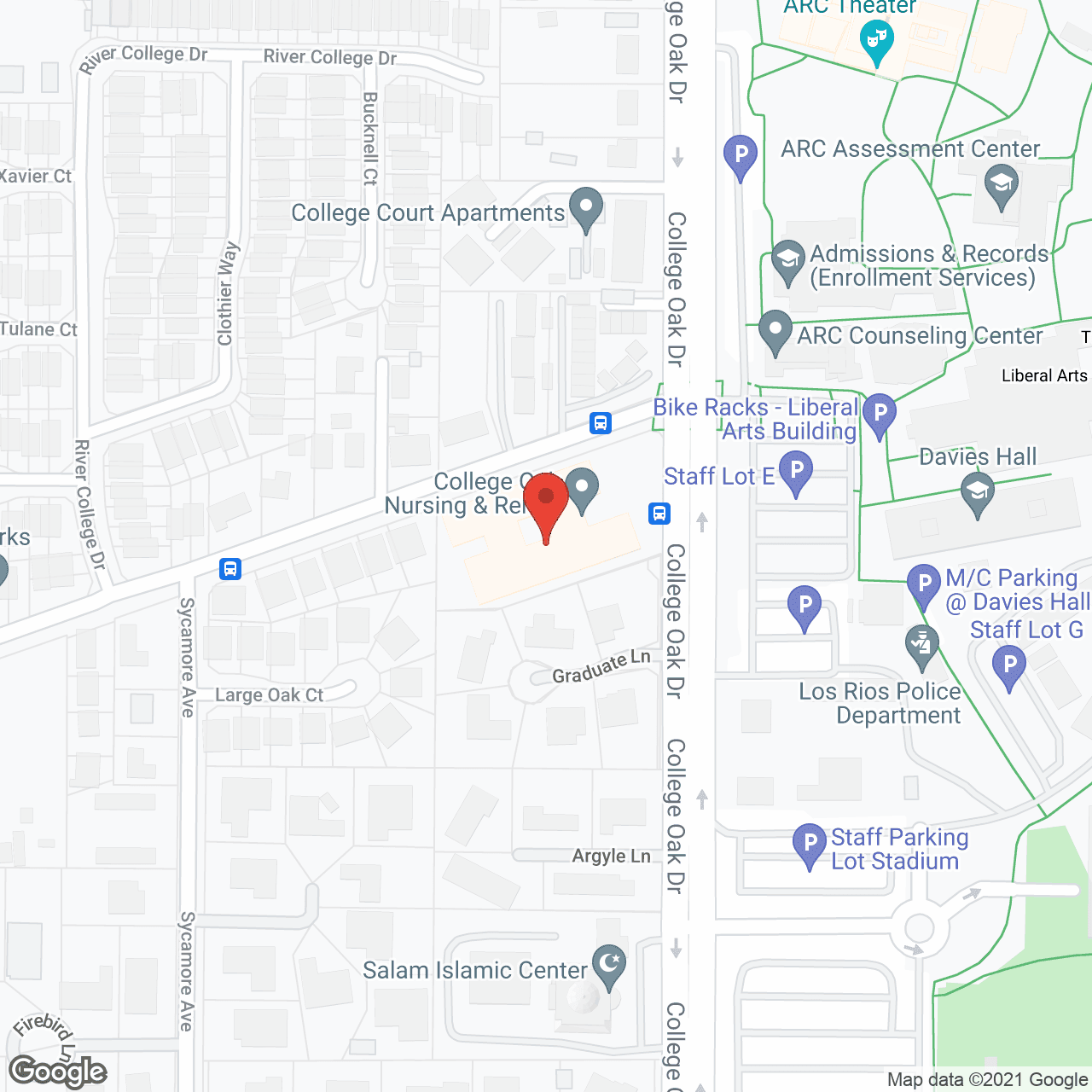 College Oak Nursing & Rehab in google map