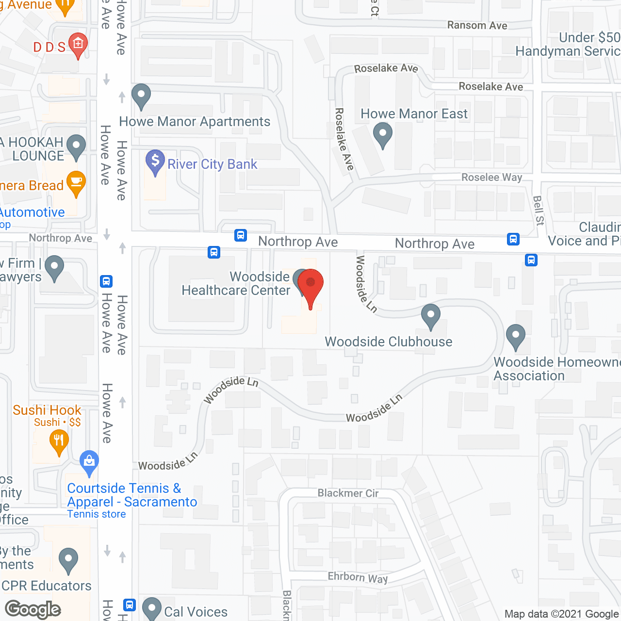 Woodside Healthcare Center in google map