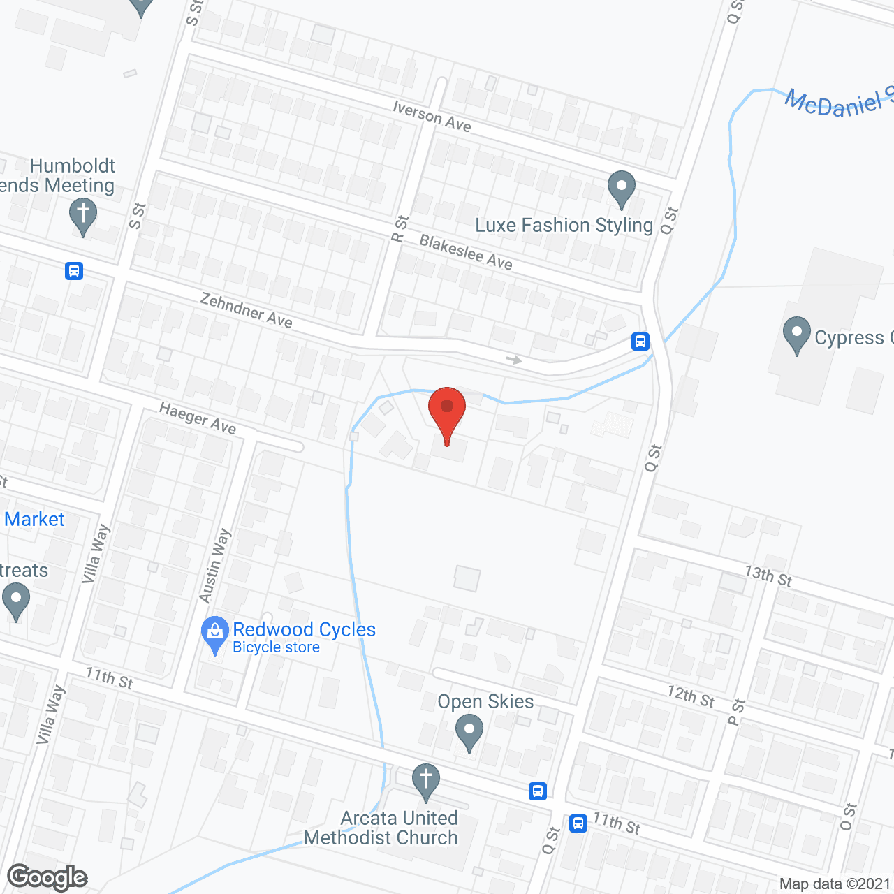 Arcata's Hollybush House in google map
