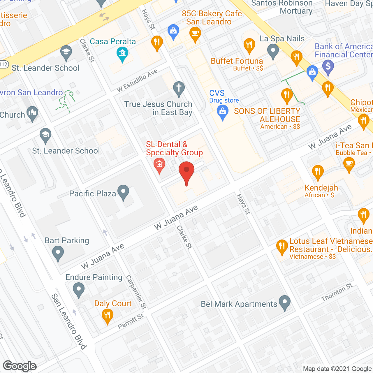 San Leandro Senior Living in google map