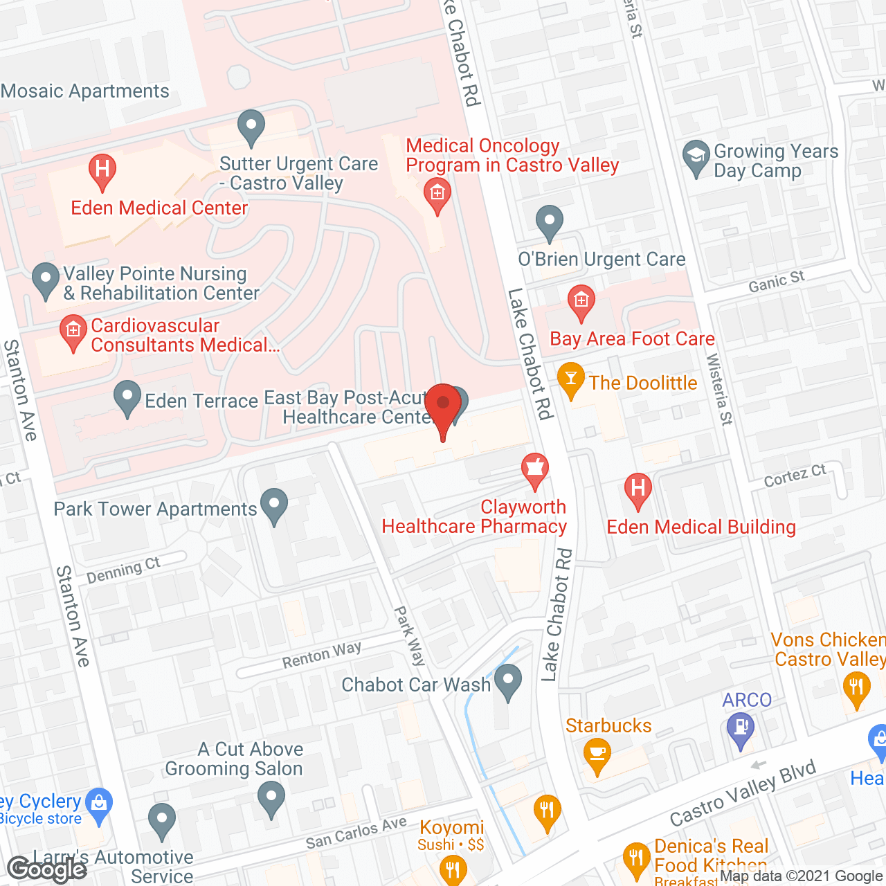 East Bay Post-Acute in google map