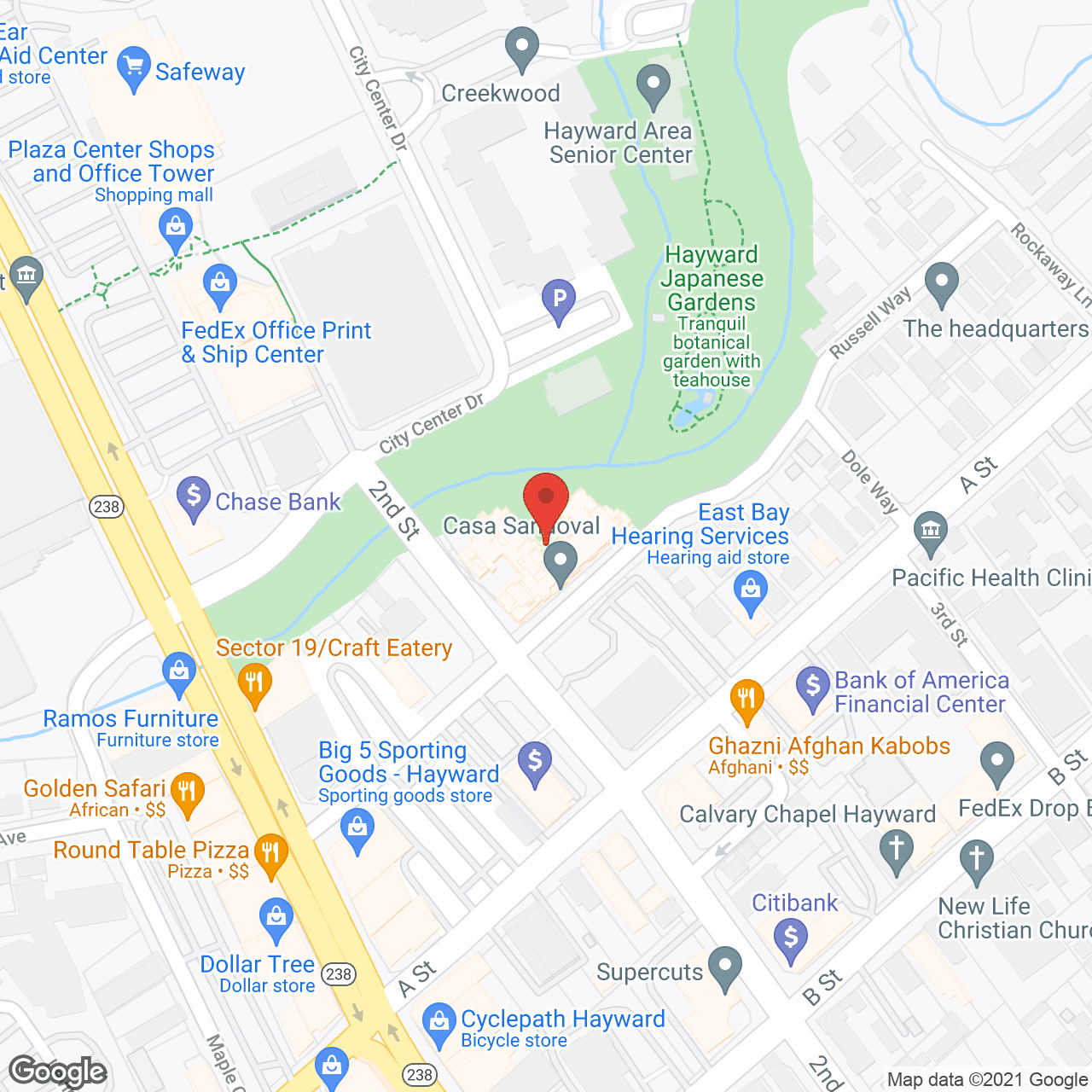 Ivy Park at Hayward in google map