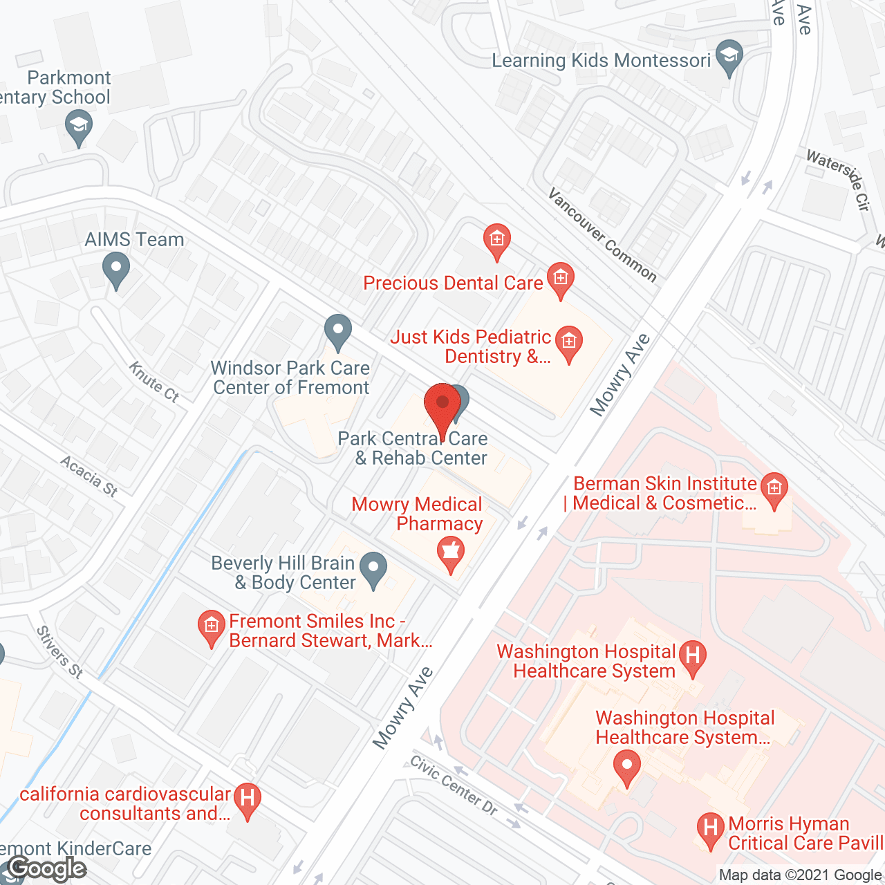 Park Central Care and Rehabilitation in google map