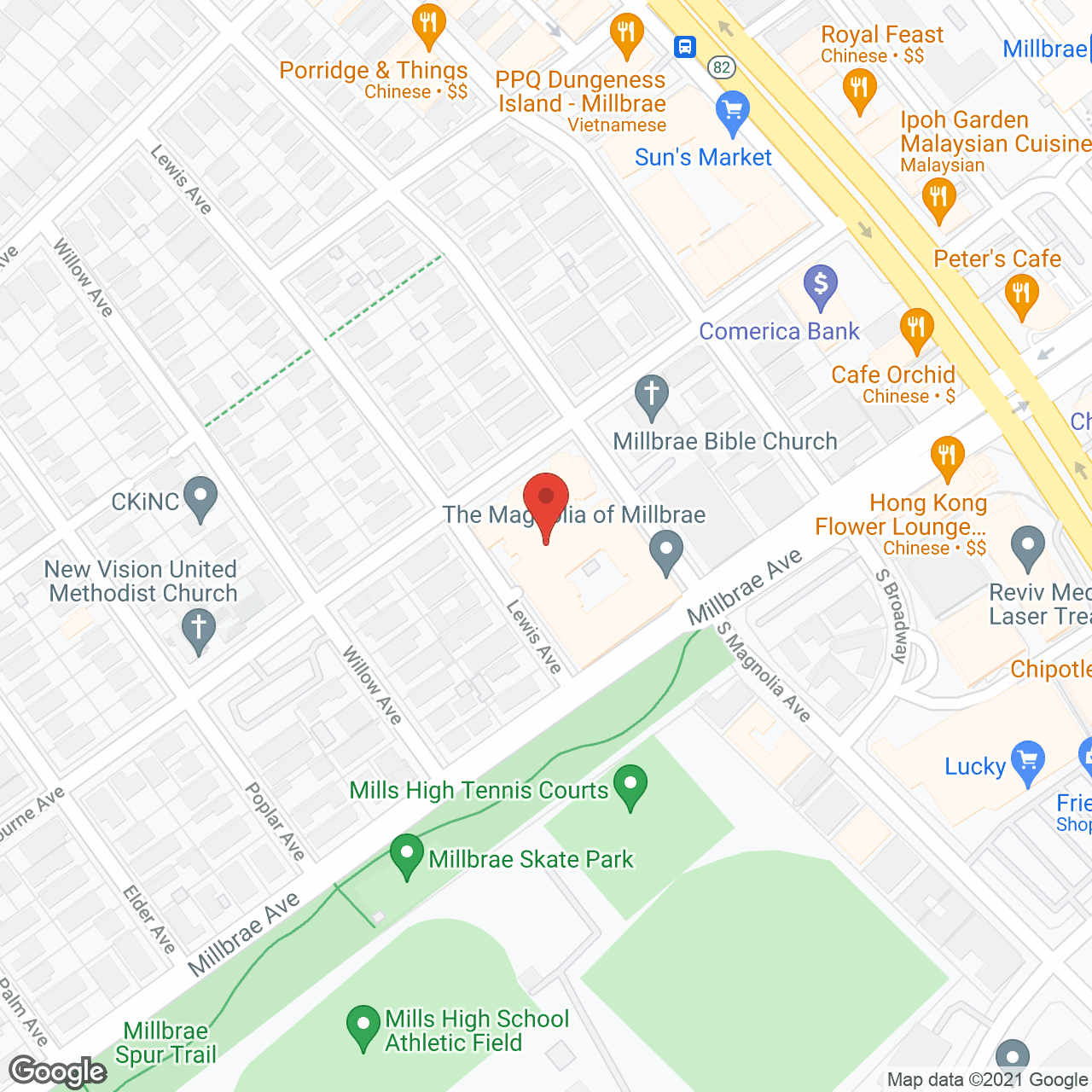 The Magnolia of Millbrae in google map