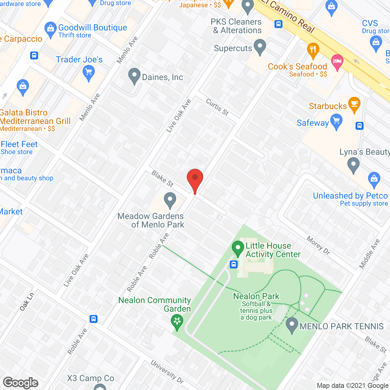 Meadow Gardens of Menlo Park in google map