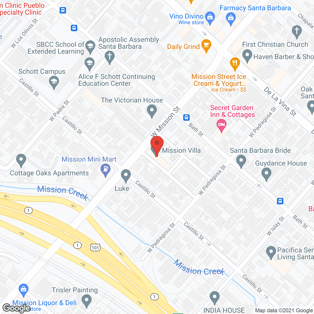 Mission Villa in google map