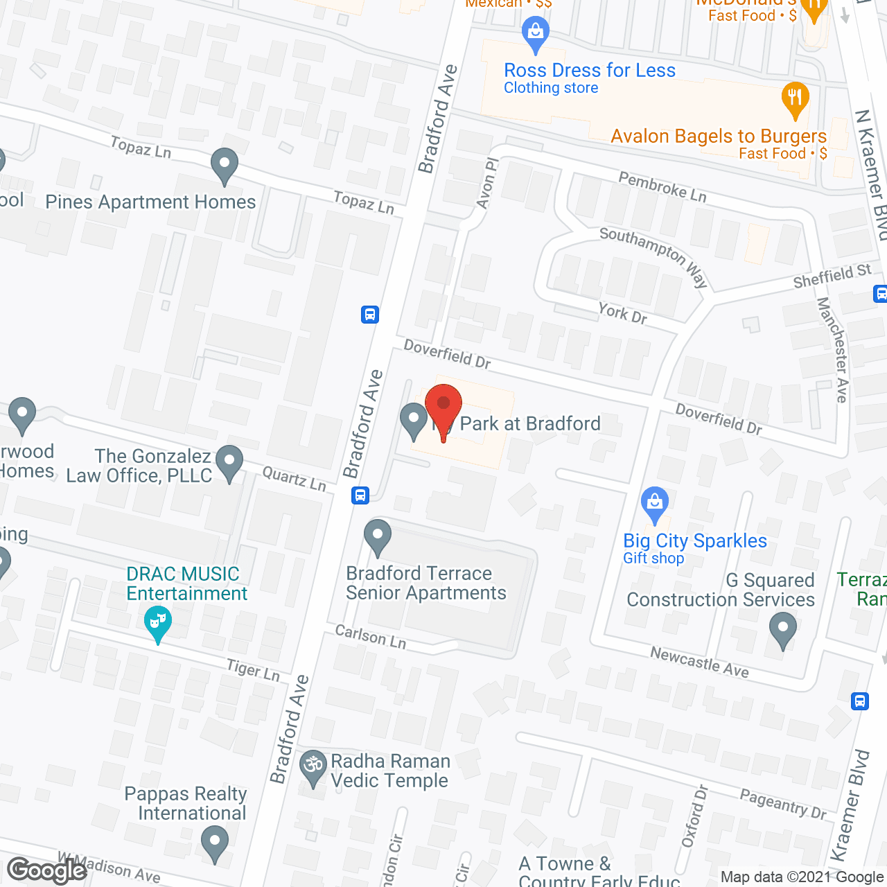 Ivy Park at Bradford in google map