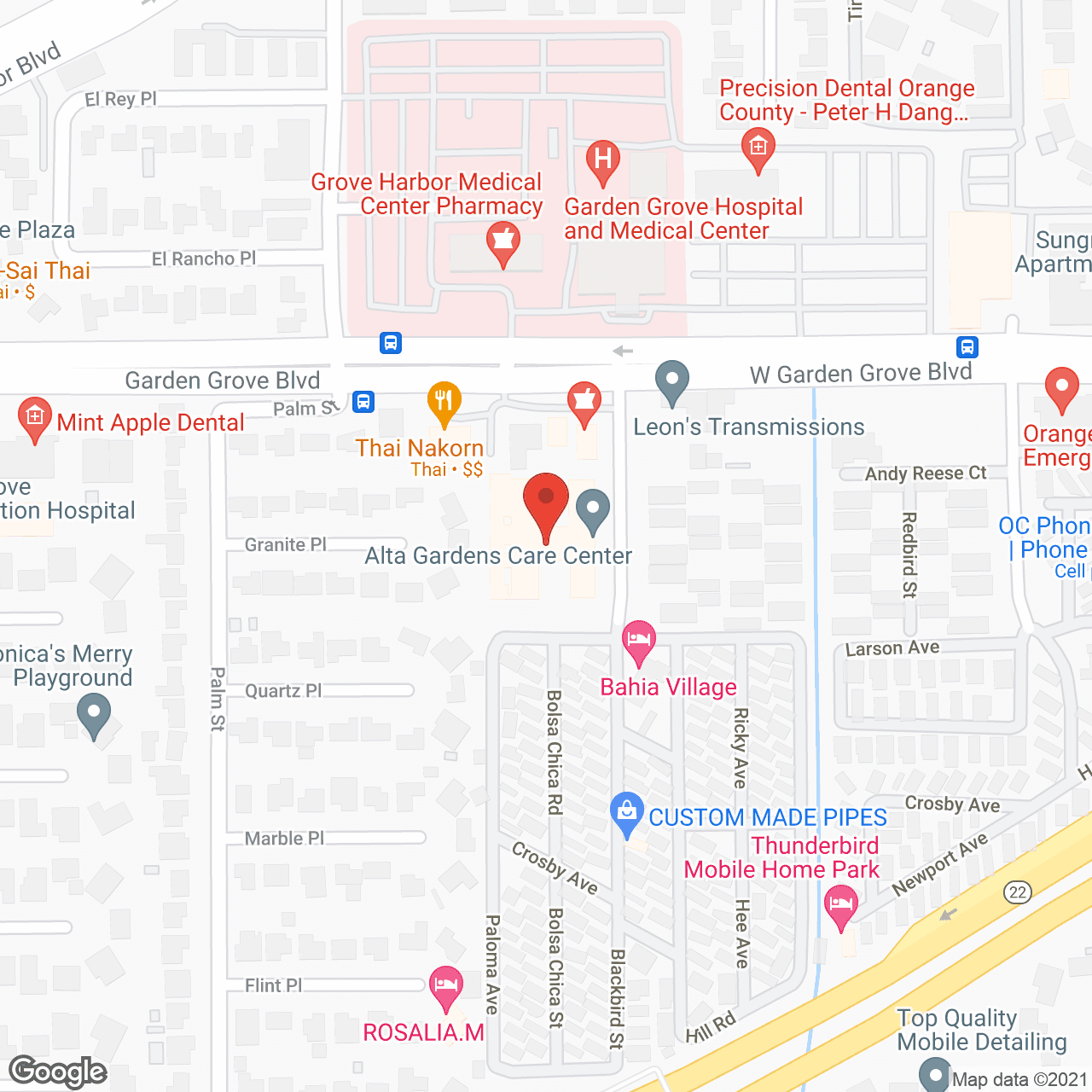 Palm Grove Care Ctr in google map