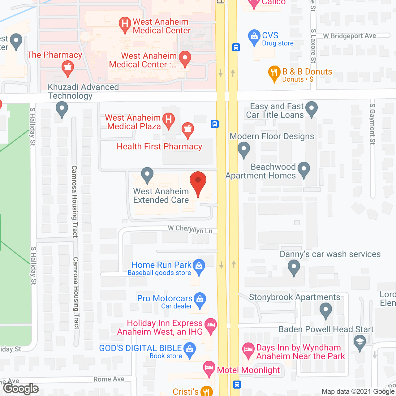 Anaheim Crown Plaza in google map