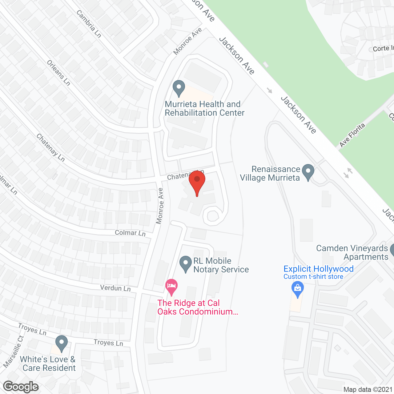 Beverly Oaks in google map