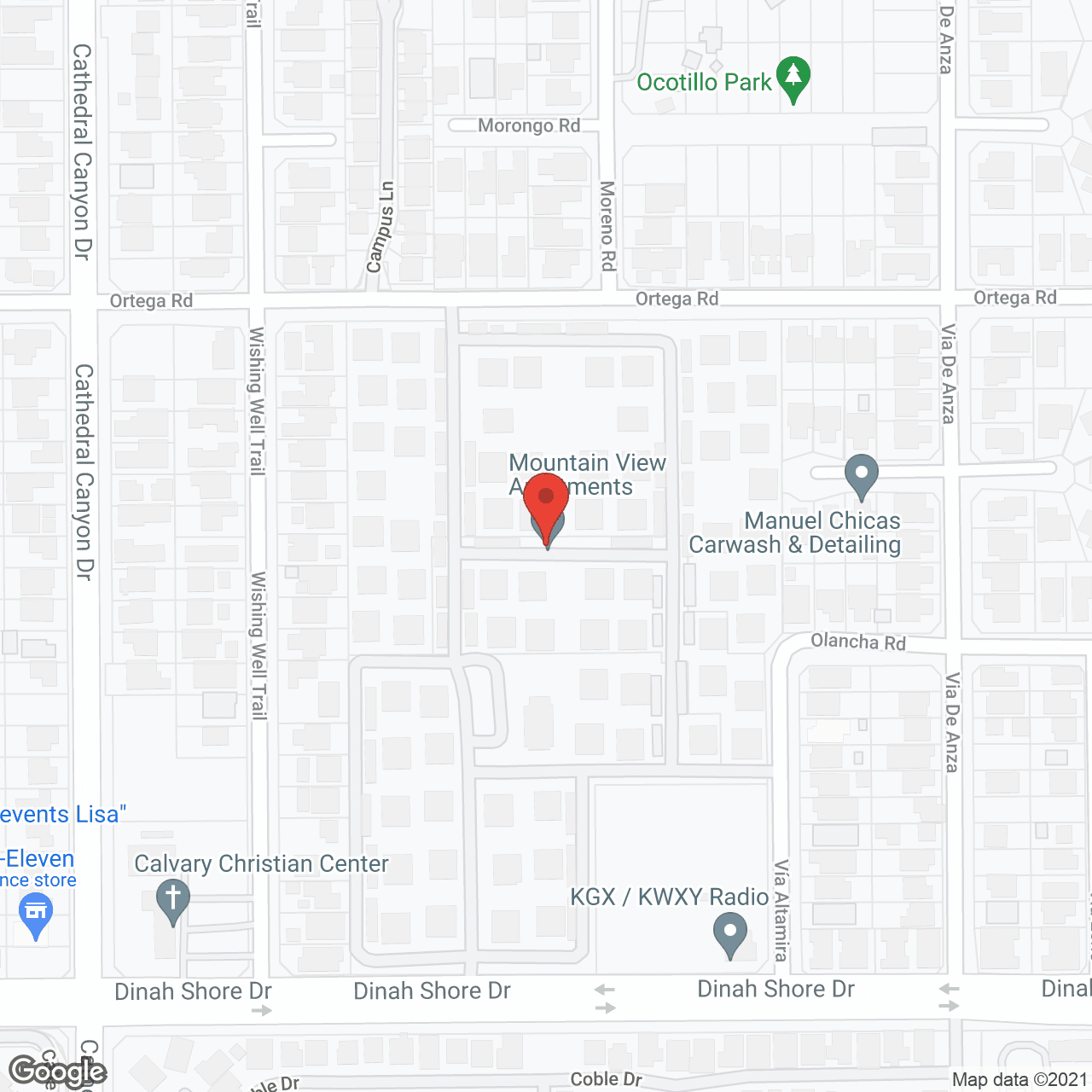 Mountain View Apartments in google map