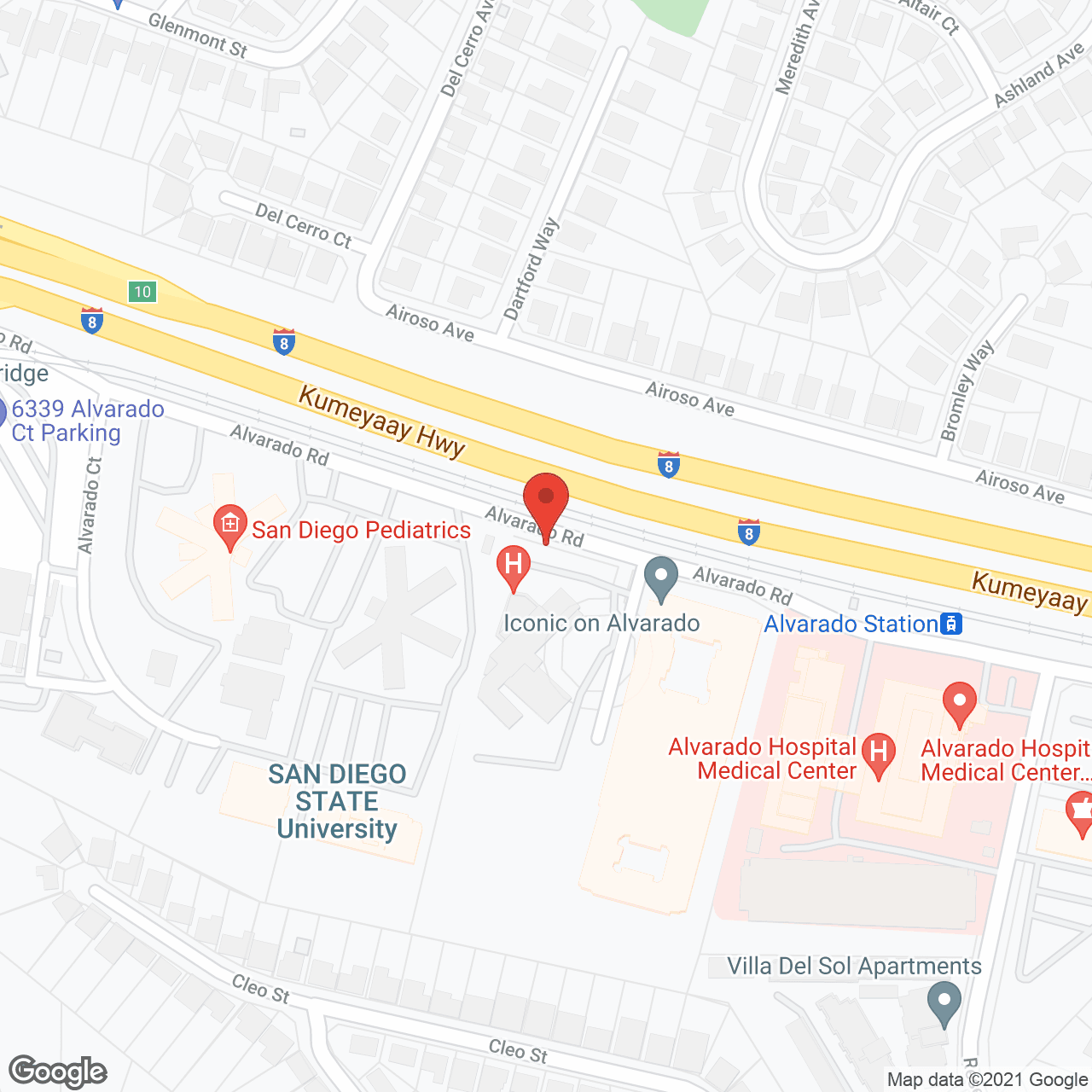 Alvarado Convalescent Hospital in google map