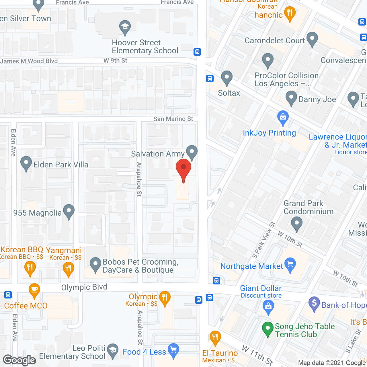 L A Silvercrest/Salvation Army in google map