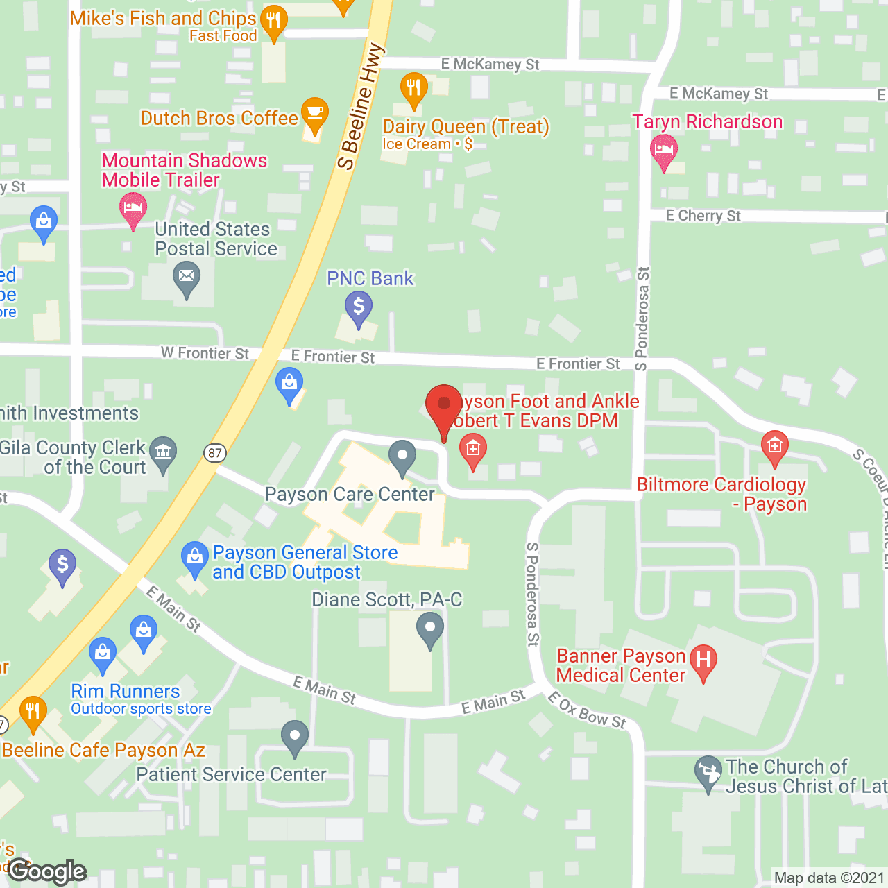 Payson Care Center in google map