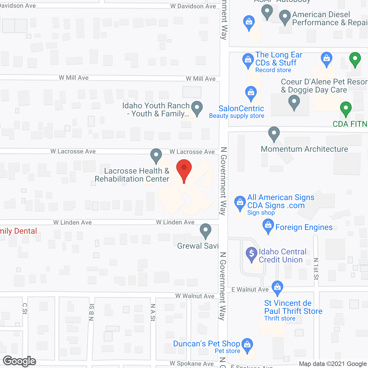 Lacrosse Health and Rehab Center in google map