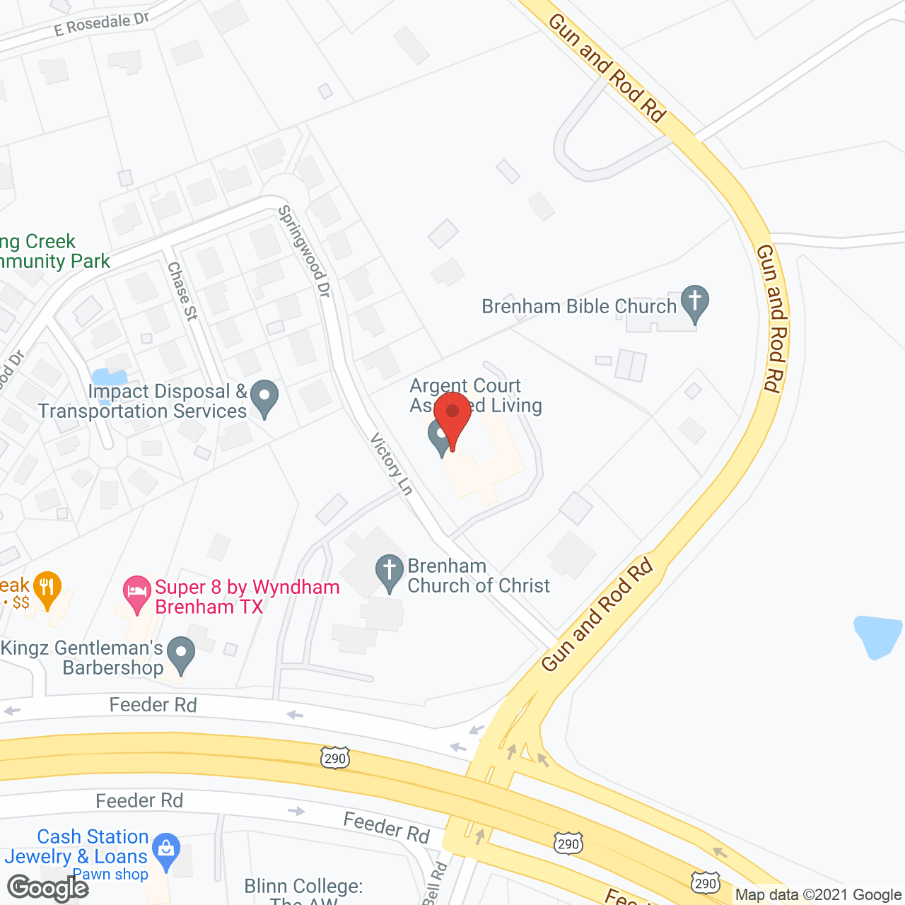 Argent Court Brenham in google map