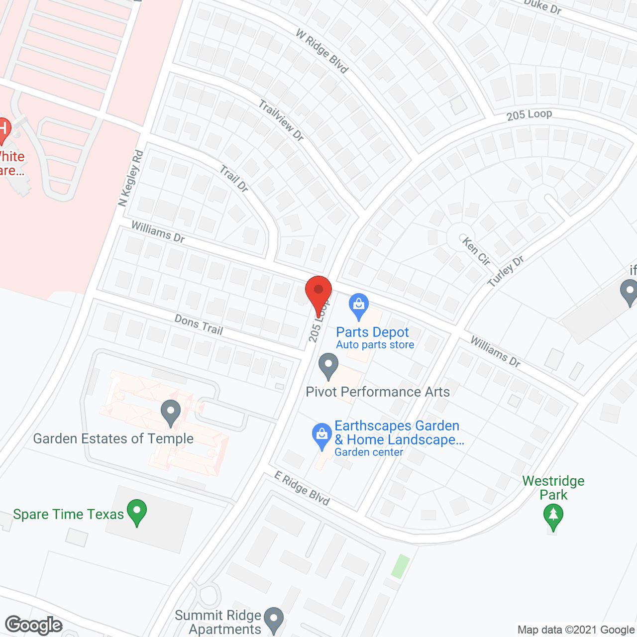 Garden Estates of Temple in google map