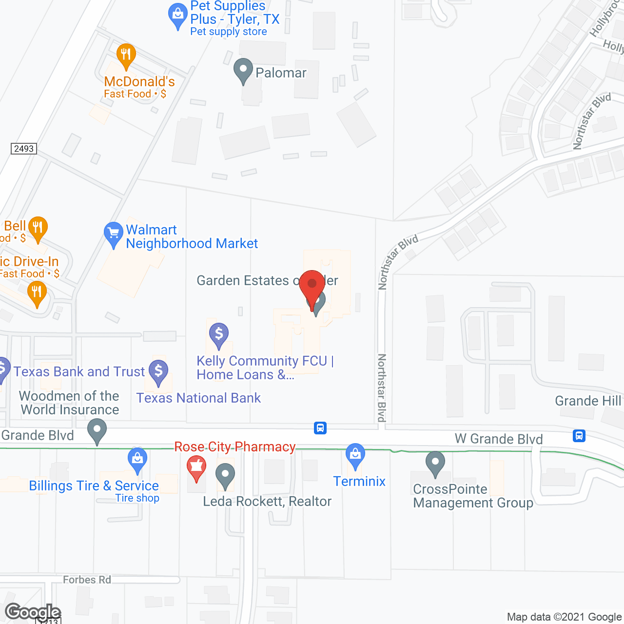 Garden Estates of Tyler in google map