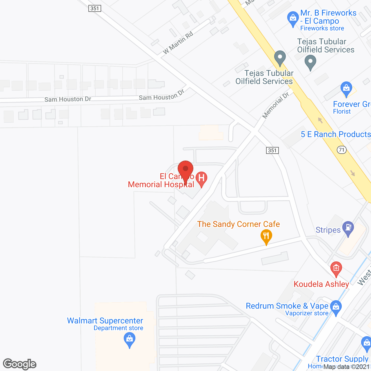 El Campo Memorial Hospital in google map