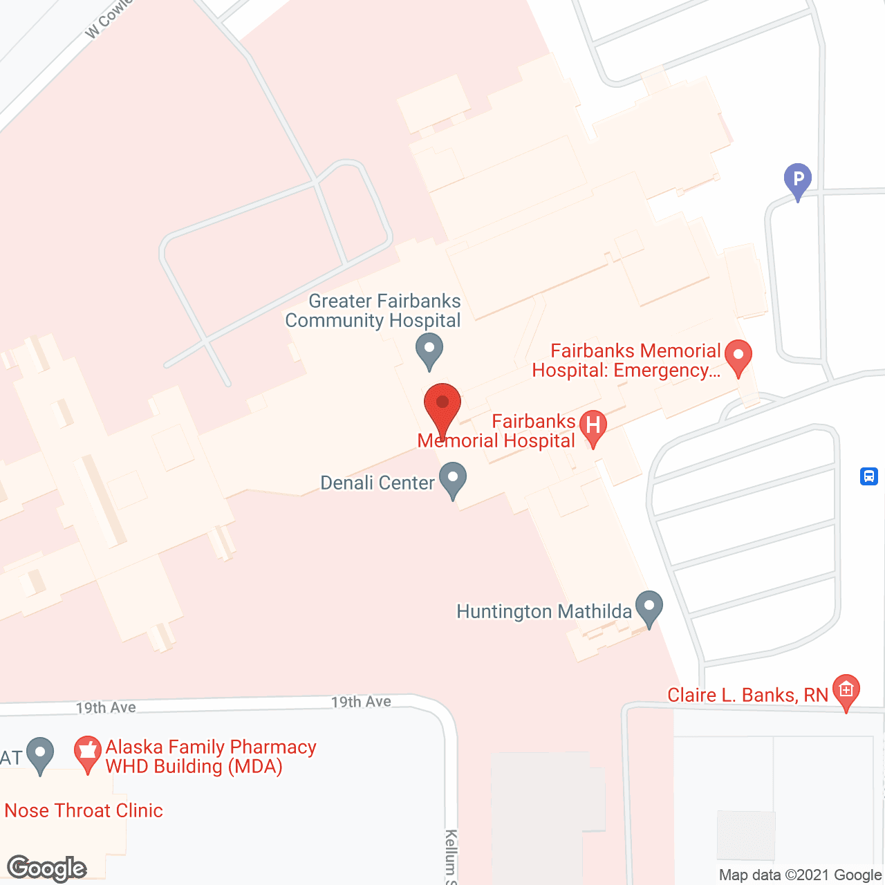 Fairbanks Memorial Hospital in google map