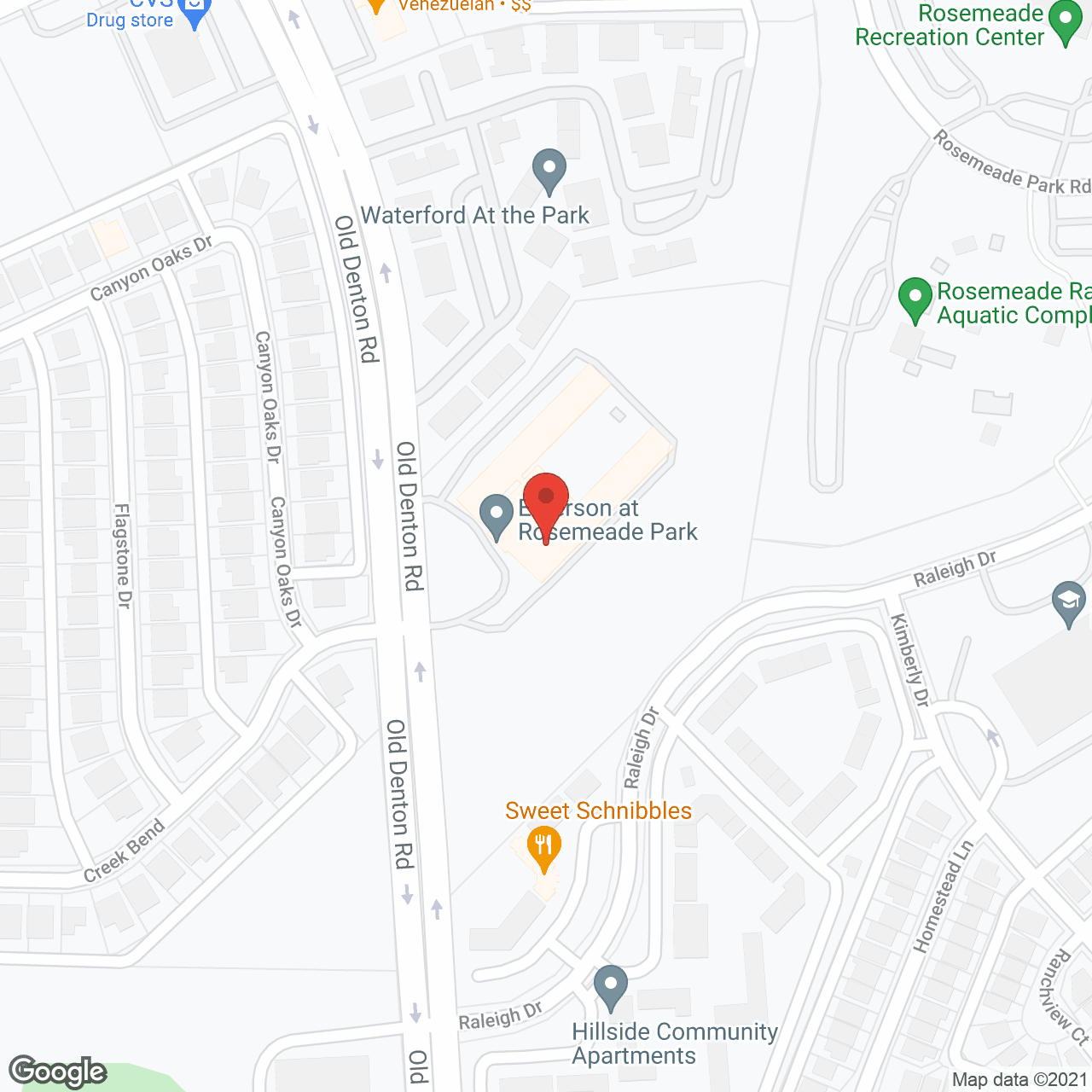 Emerson at Rosemeade Park in google map