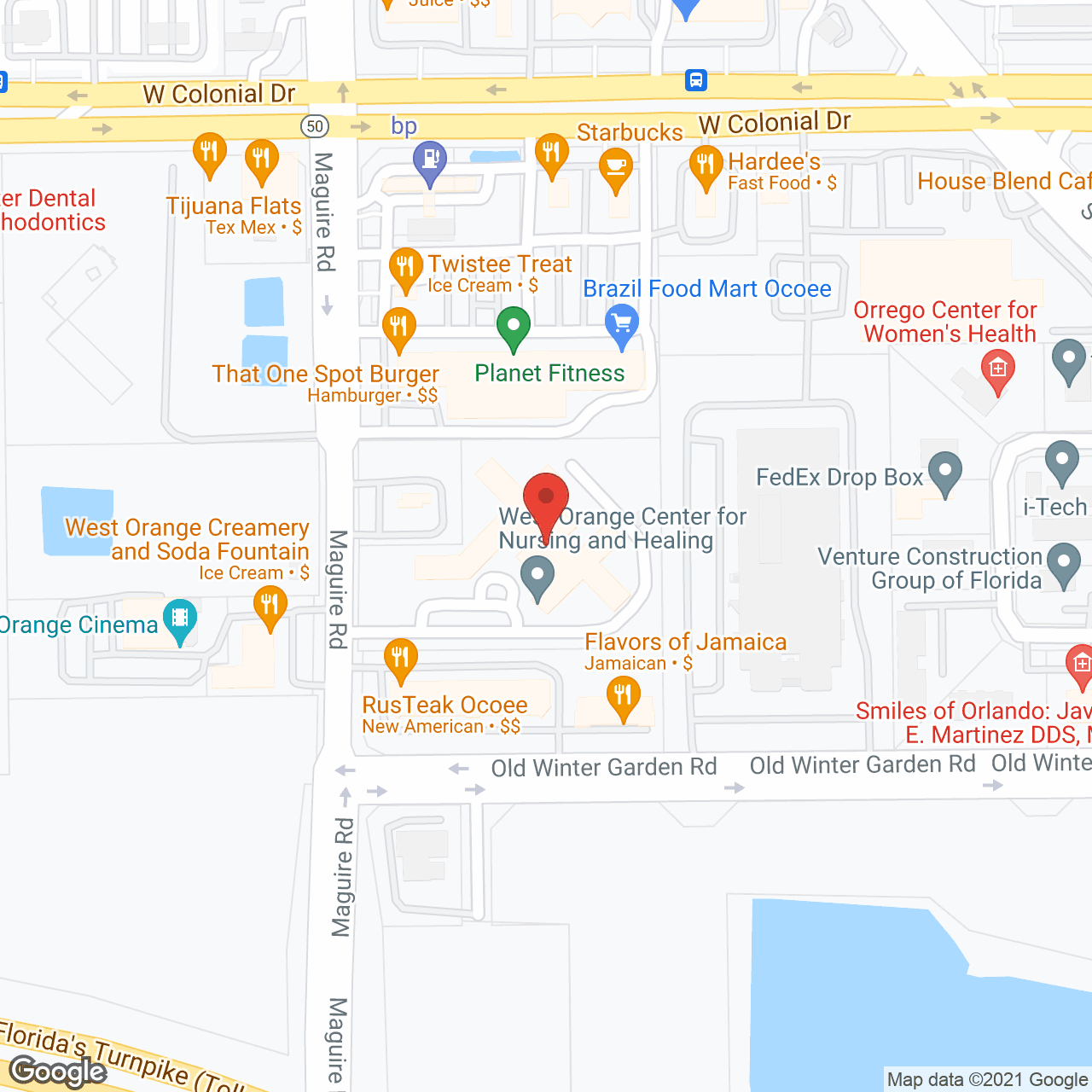 Ocoee Health Care Center in google map