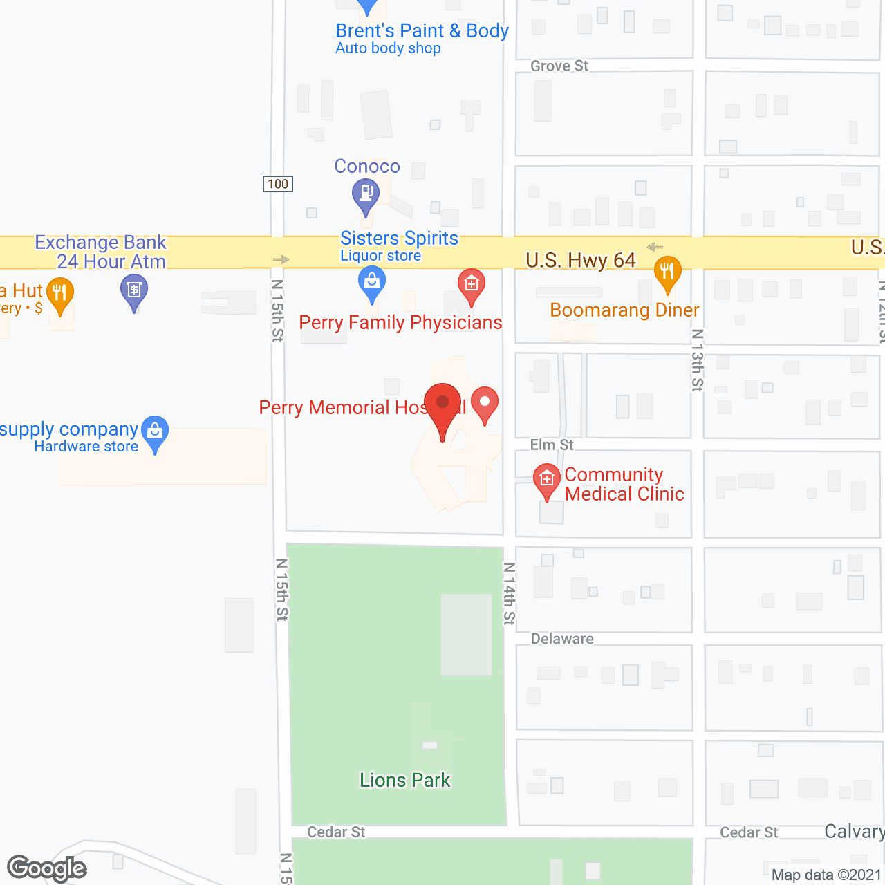 Perry Memorial Hospital in google map