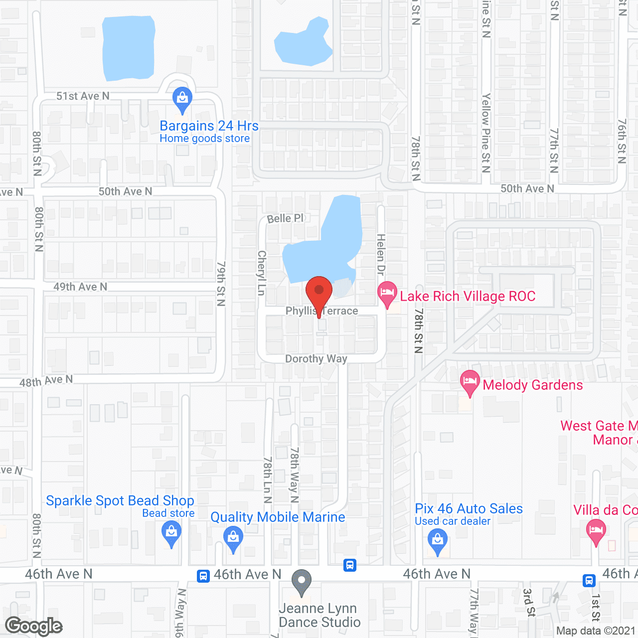 Lake Rich Village in google map