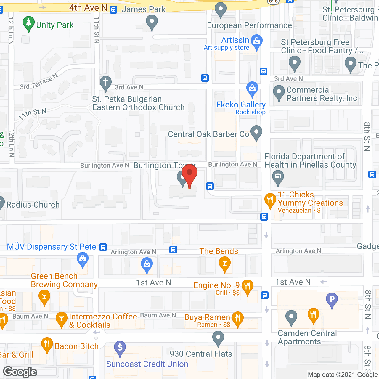 Burlington Tower in google map