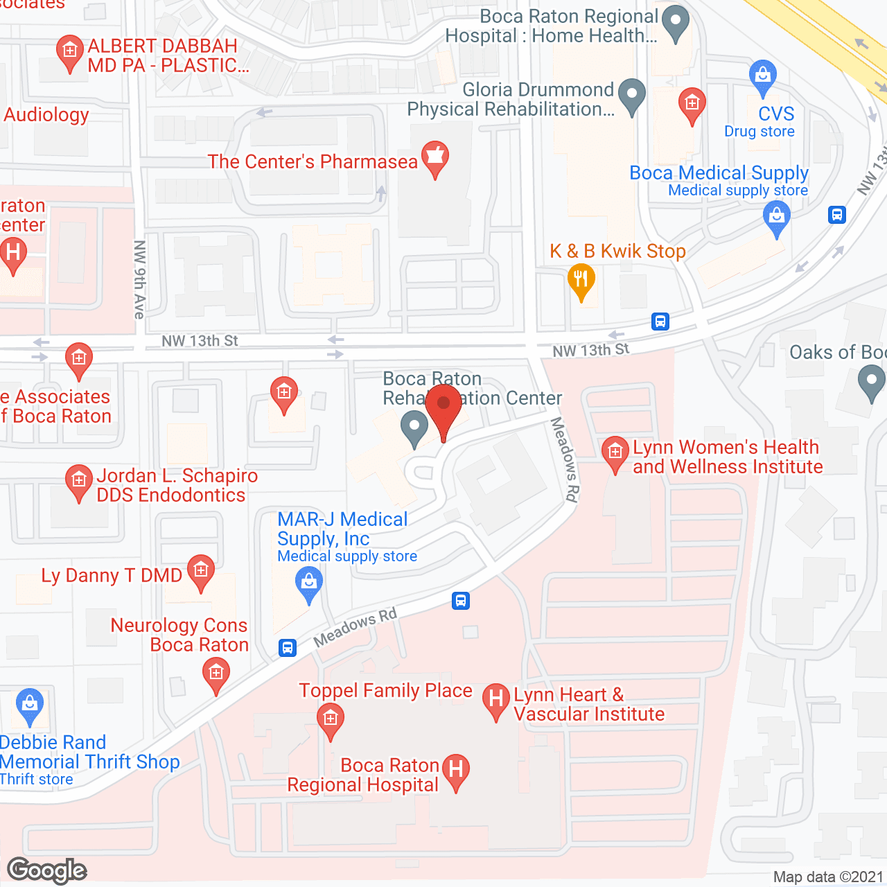 Boca Raton Rehab Ctr in google map