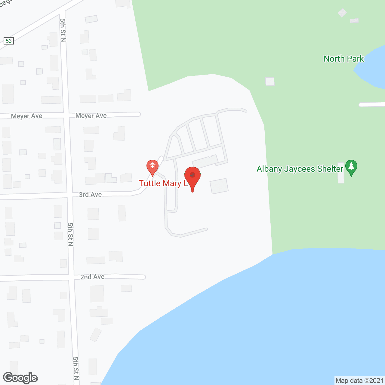 Albany Area Hospital in google map