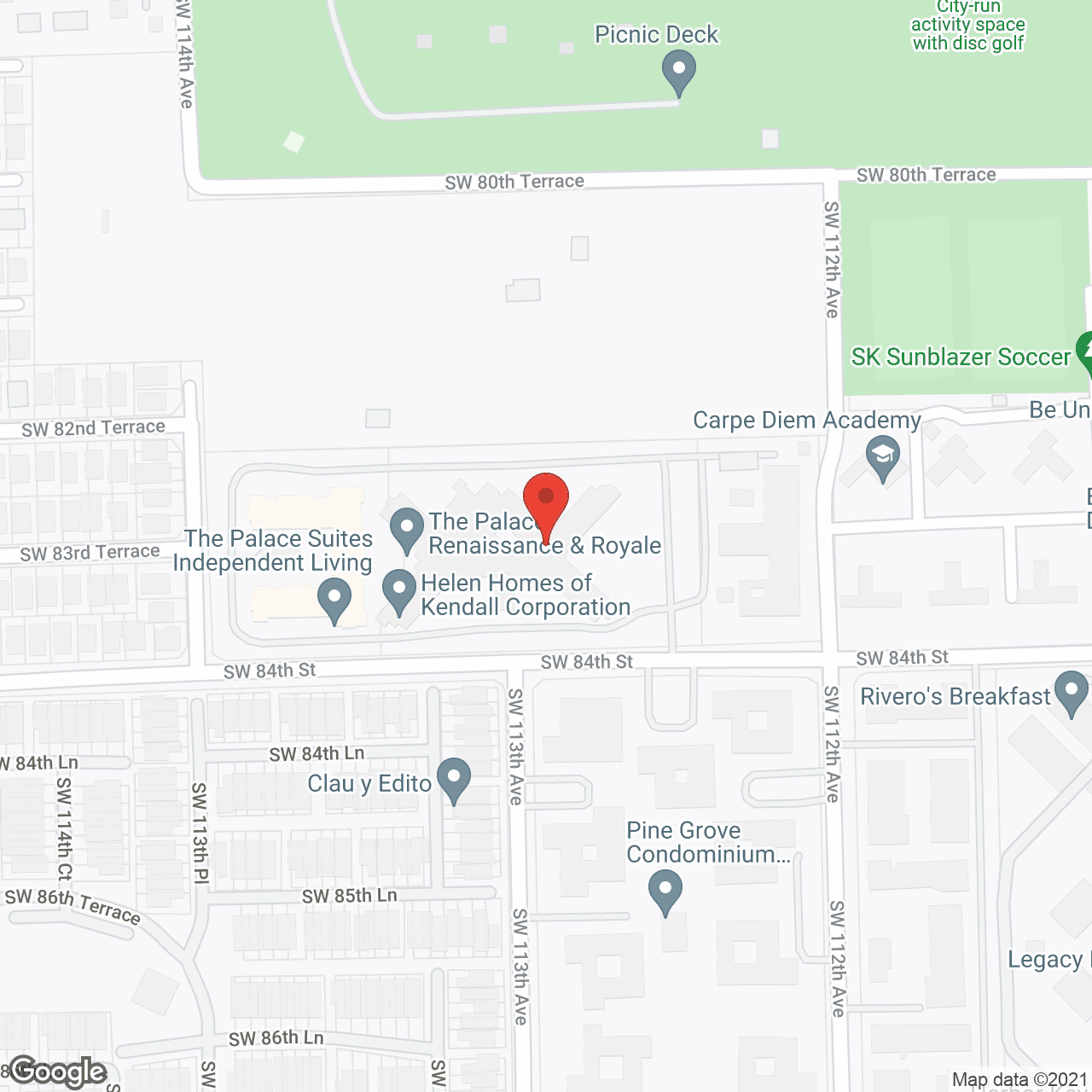 The Palace at Kendall in google map