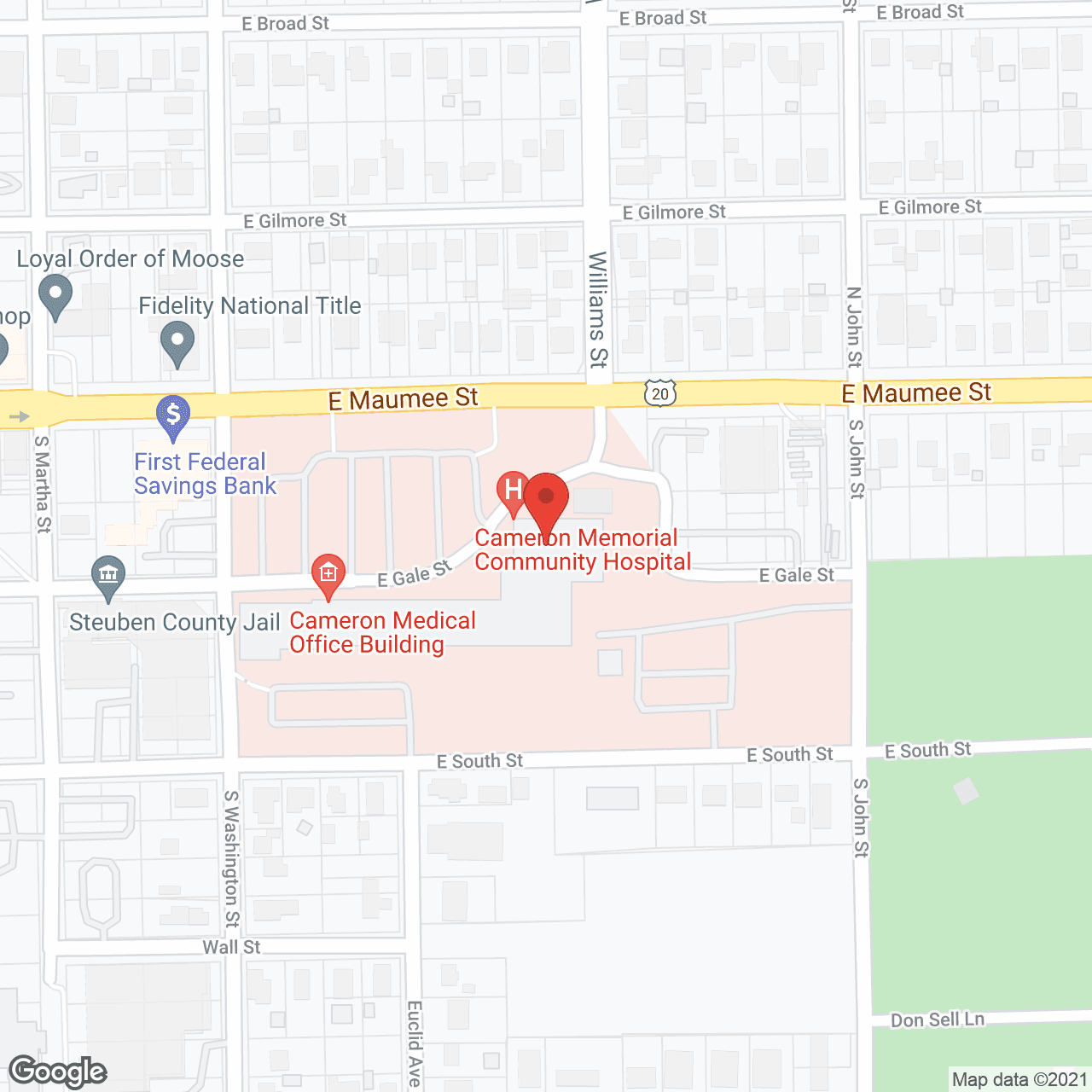 Cameron Memorial Hospital in google map