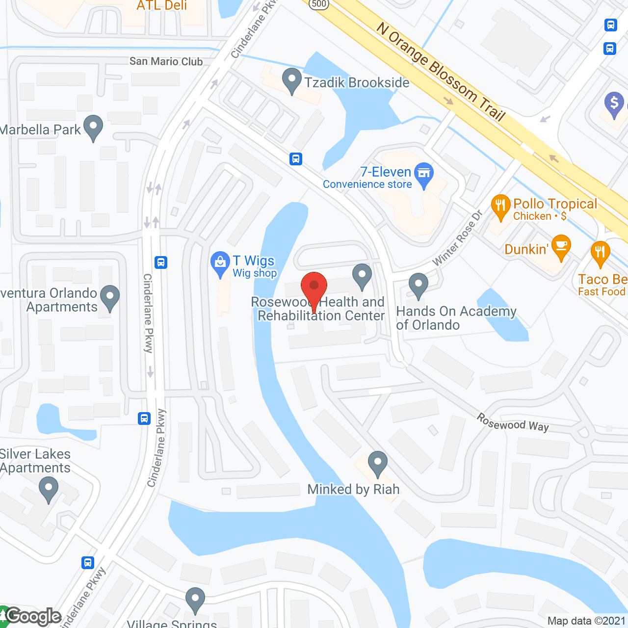 Rosewood Health & Rehab Ctr in google map