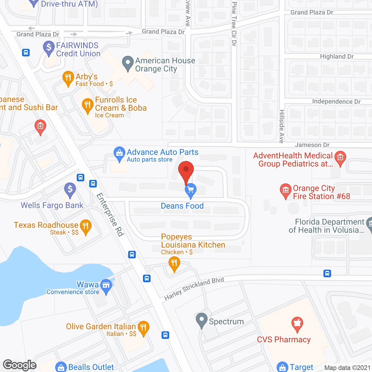 Villas of Orange City in google map