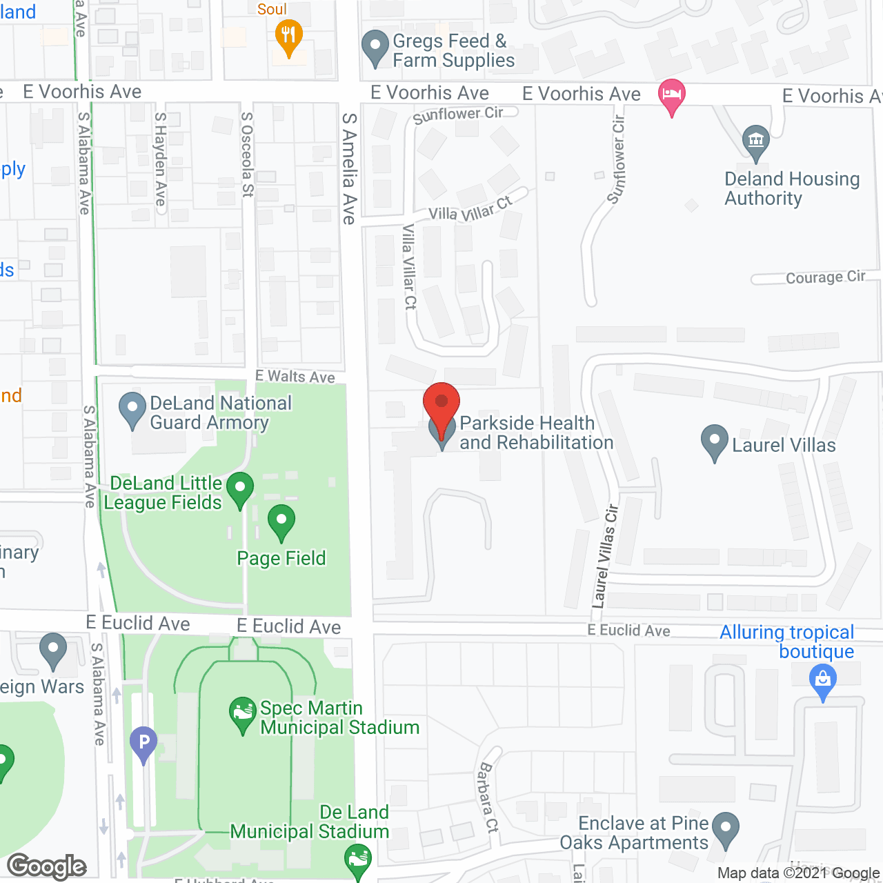 Parkside Health and Rehab in google map