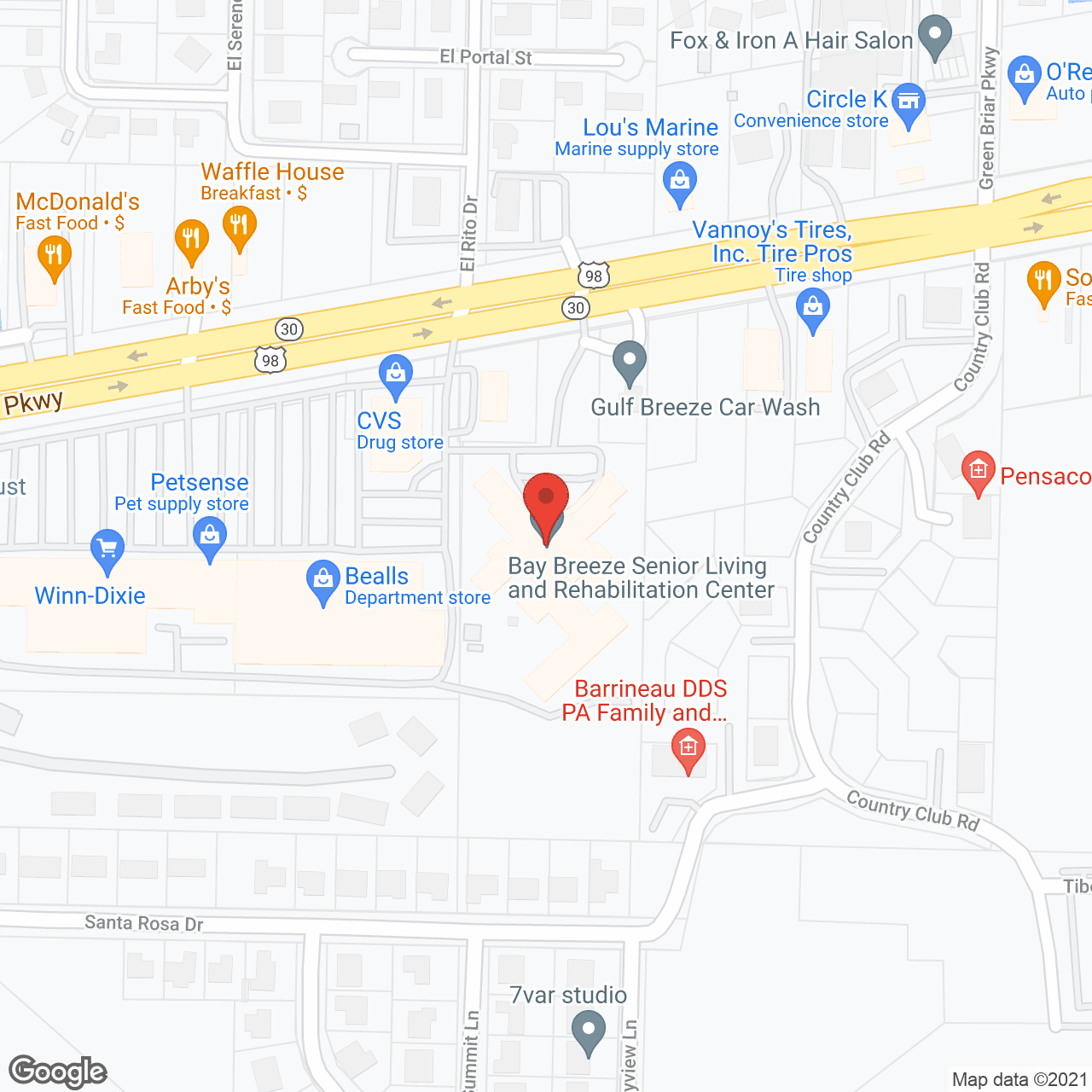 Bay Breeze Senior Living and Rehabilitation C in google map