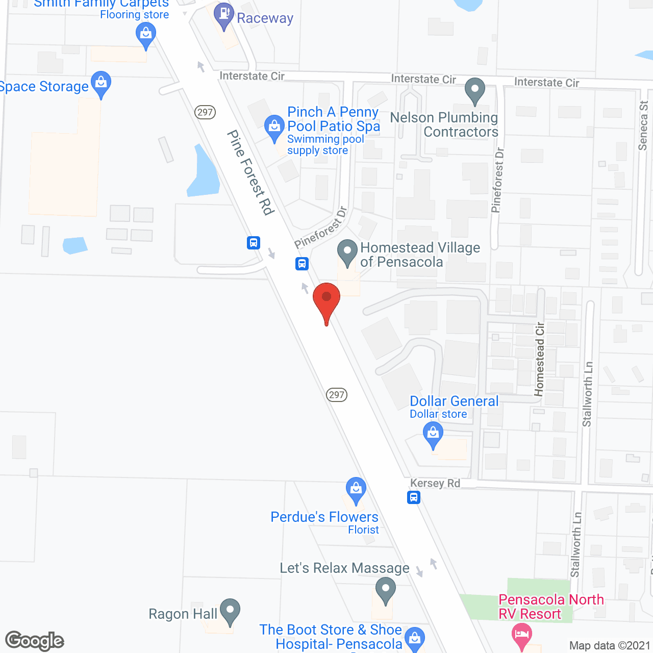 Homestead Village of Pensacola in google map