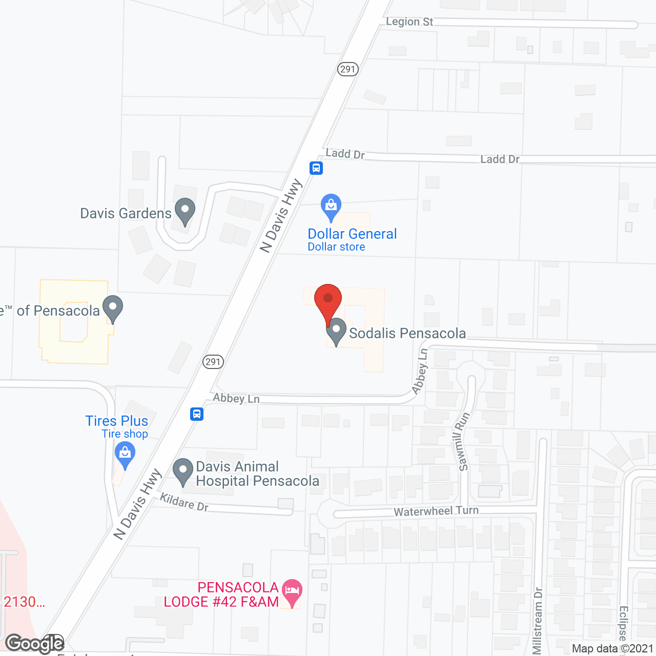 Sodalis Pensacola in google map