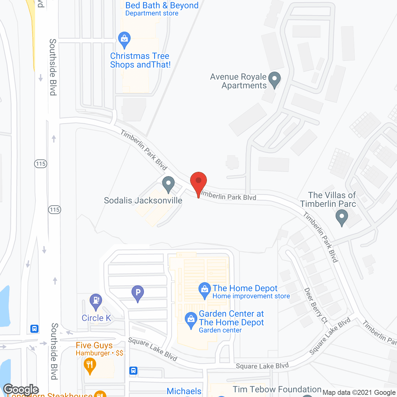 Sodalis Jacksonville in google map
