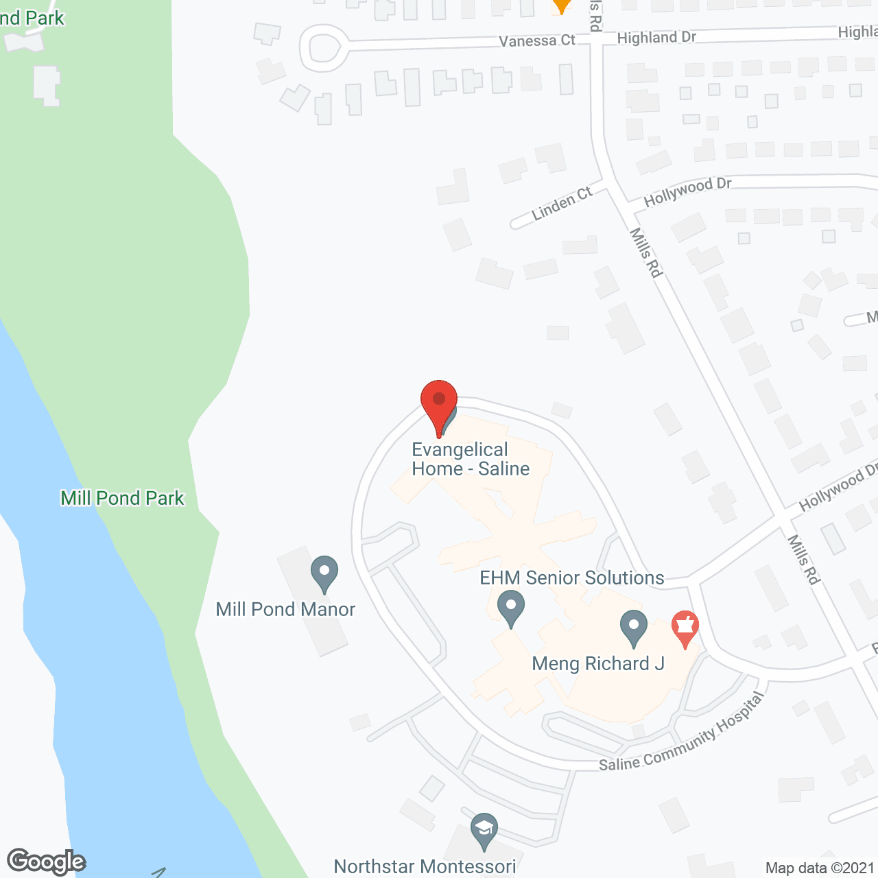 Evangelical Home-Saline in google map