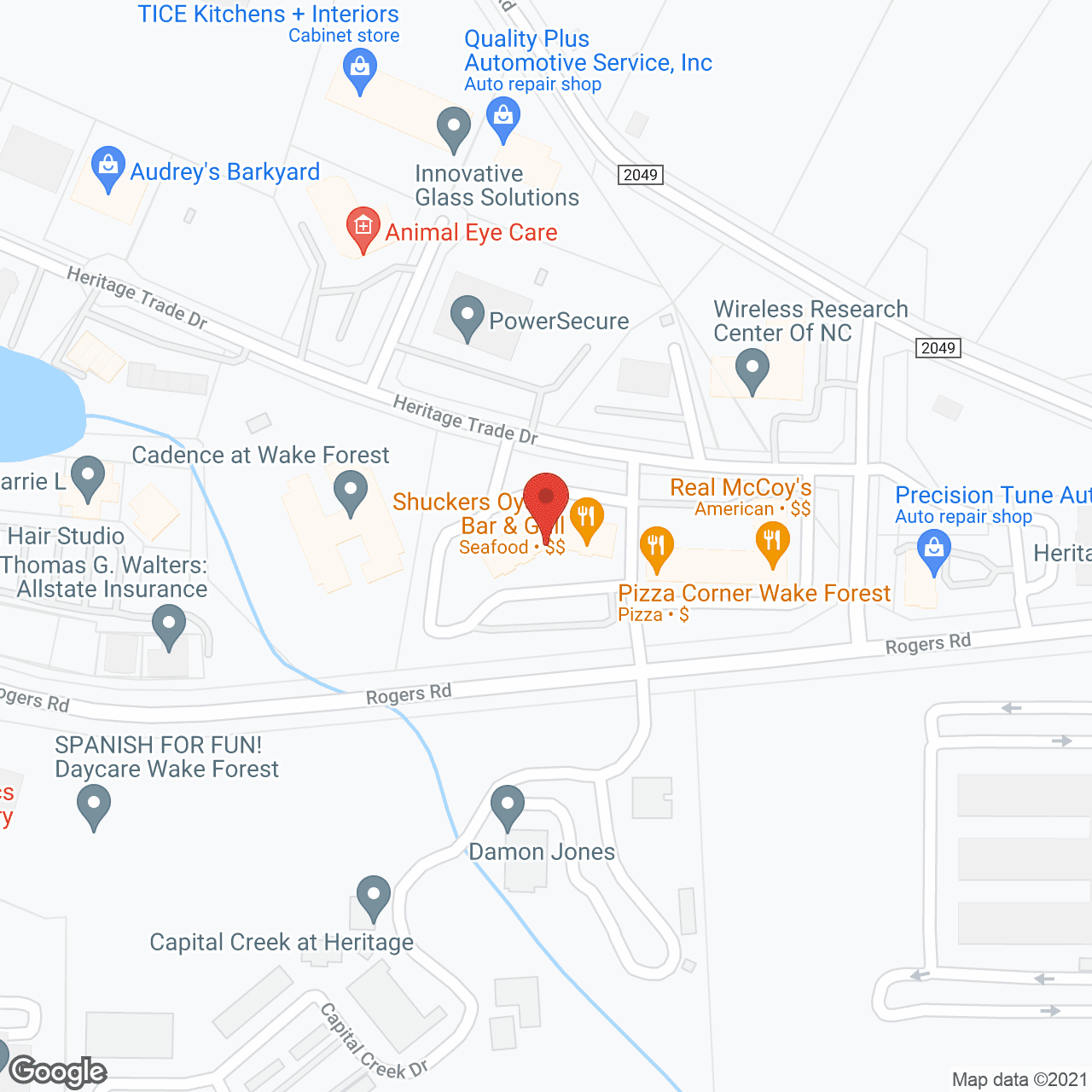 Wake Forest Adult Day Care in google map