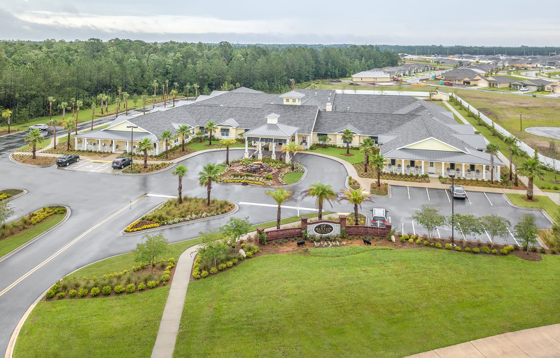 Benton House at Oakleaf aerial view of community