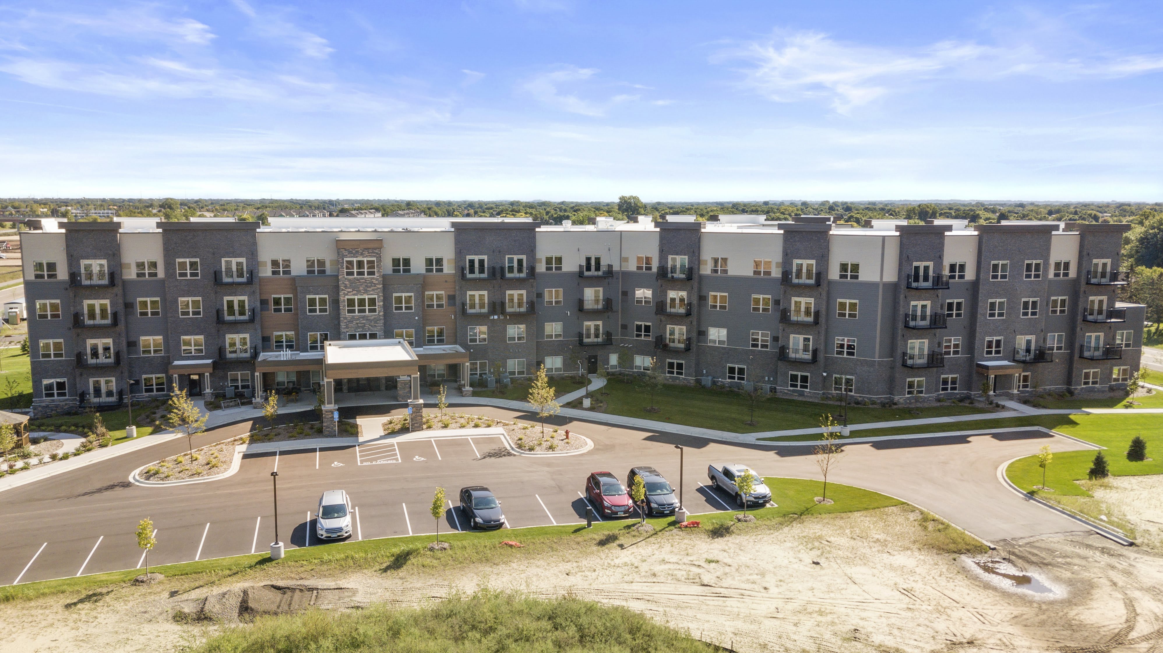 Urbana Place Senior Living aerial view of community