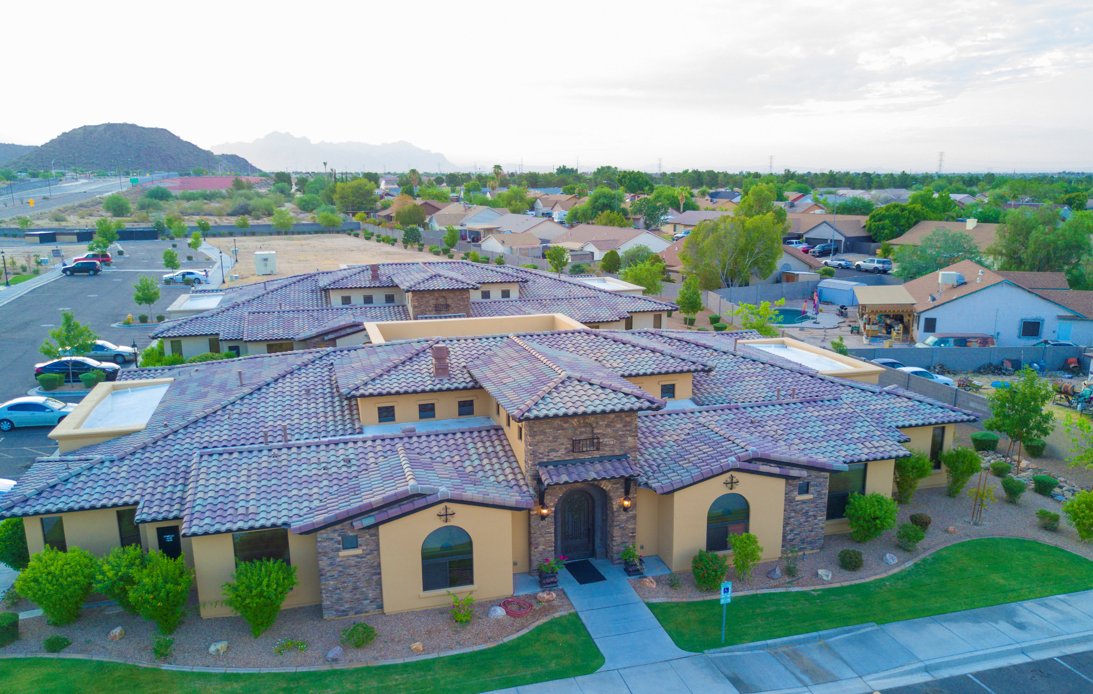 Heritage Village Assisted Living and Memory Care aerial view of community