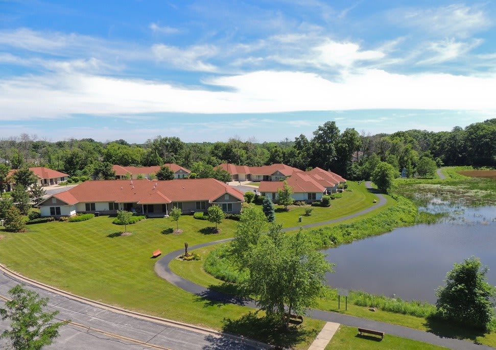 The Oaks at Bartlett, a CCRC aerial view of community